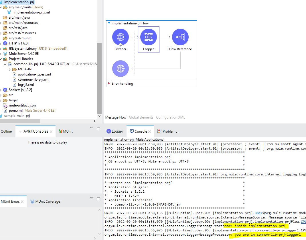 如何在Mule4中配置通用流程以重用通用功能