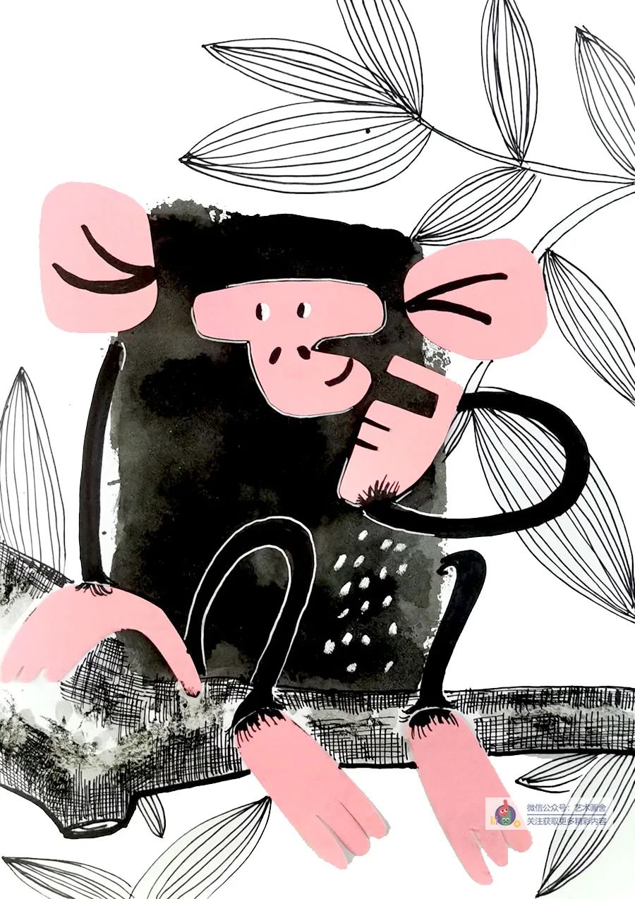 儿童画剪贴创意画教程6到12岁,儿童画猴教程