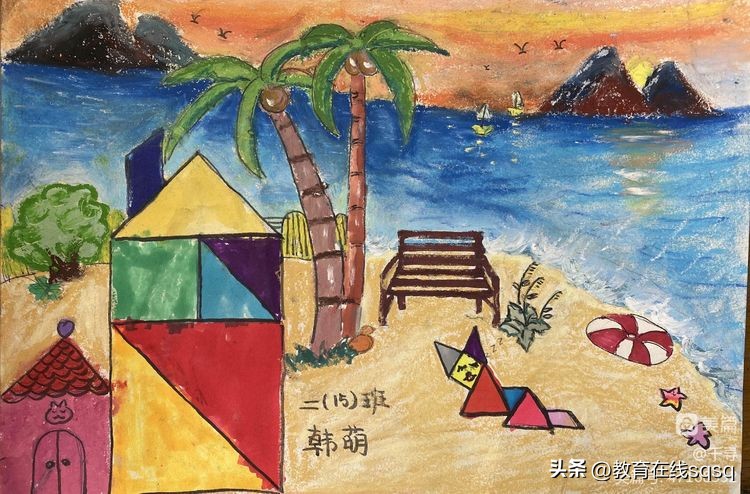 七巧板拼图美丽校园,七巧板拼贴画一年级