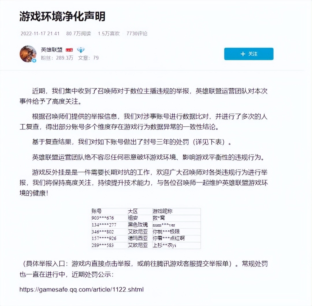 LOL官方通报黑洞king违规封三年;PDD谈LPL环境:新人青黄不接