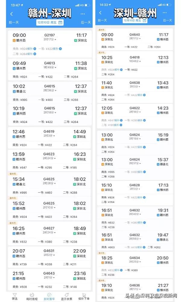 赣深高铁开通12月8日,赣深高铁正式售票