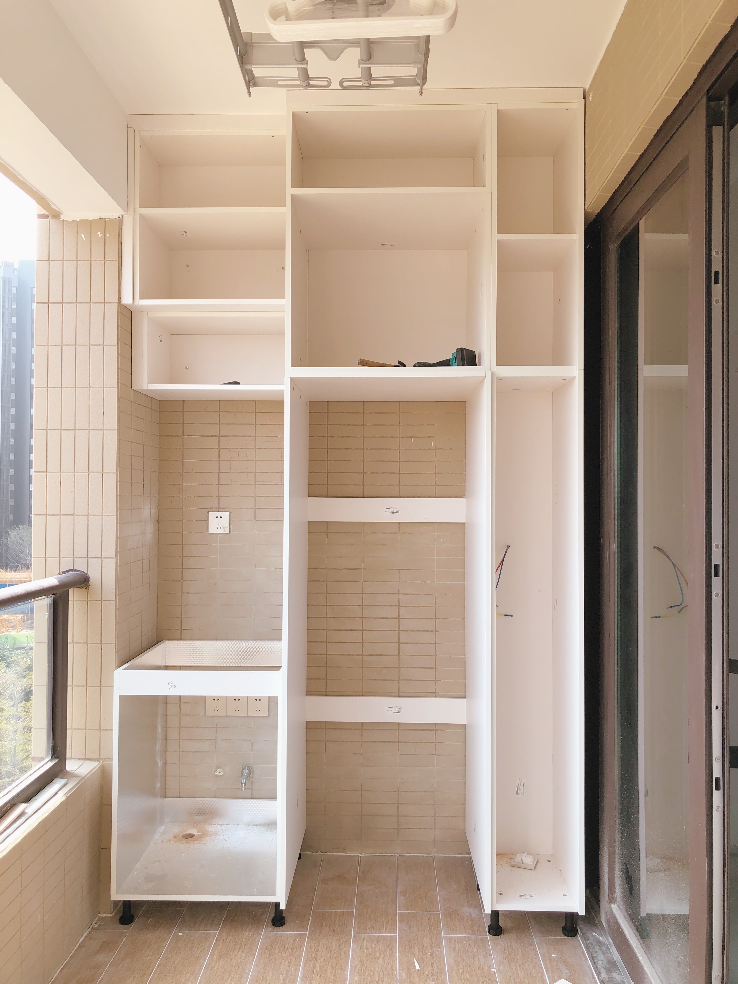 阳台洗衣机柜子设计尺寸图,阳台洗衣机柜出墙尺寸