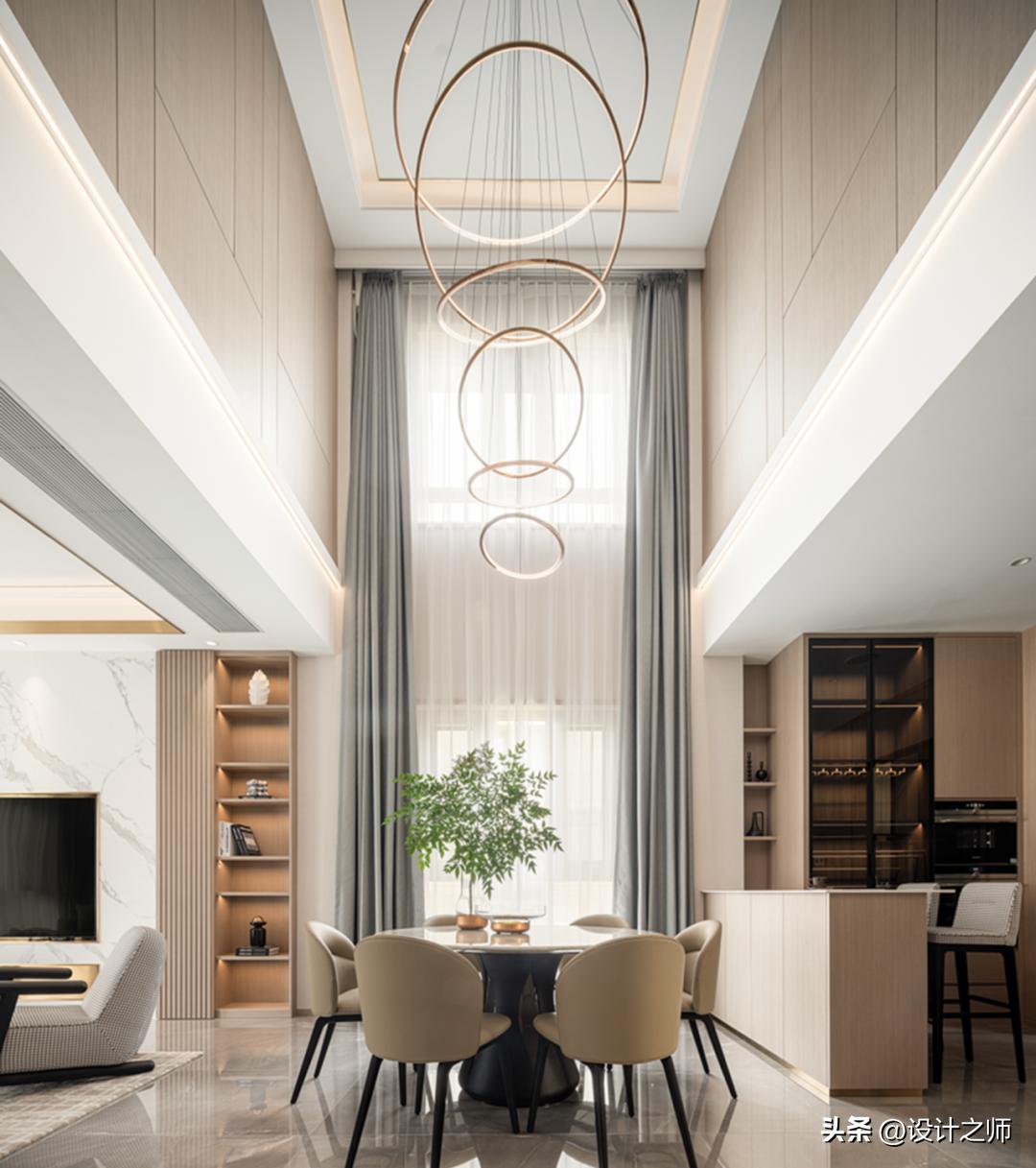 西安河与墅装修设计,西安现代城市别墅效果图