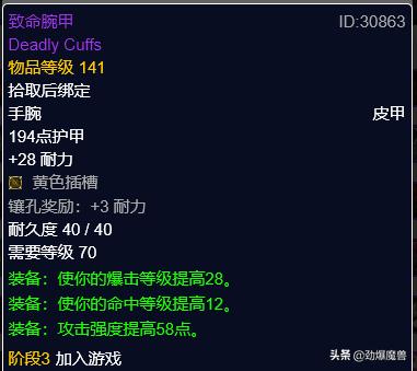 魔兽世界怀旧服p3盗贼装备选择,魔兽世界怀旧服tbcp3