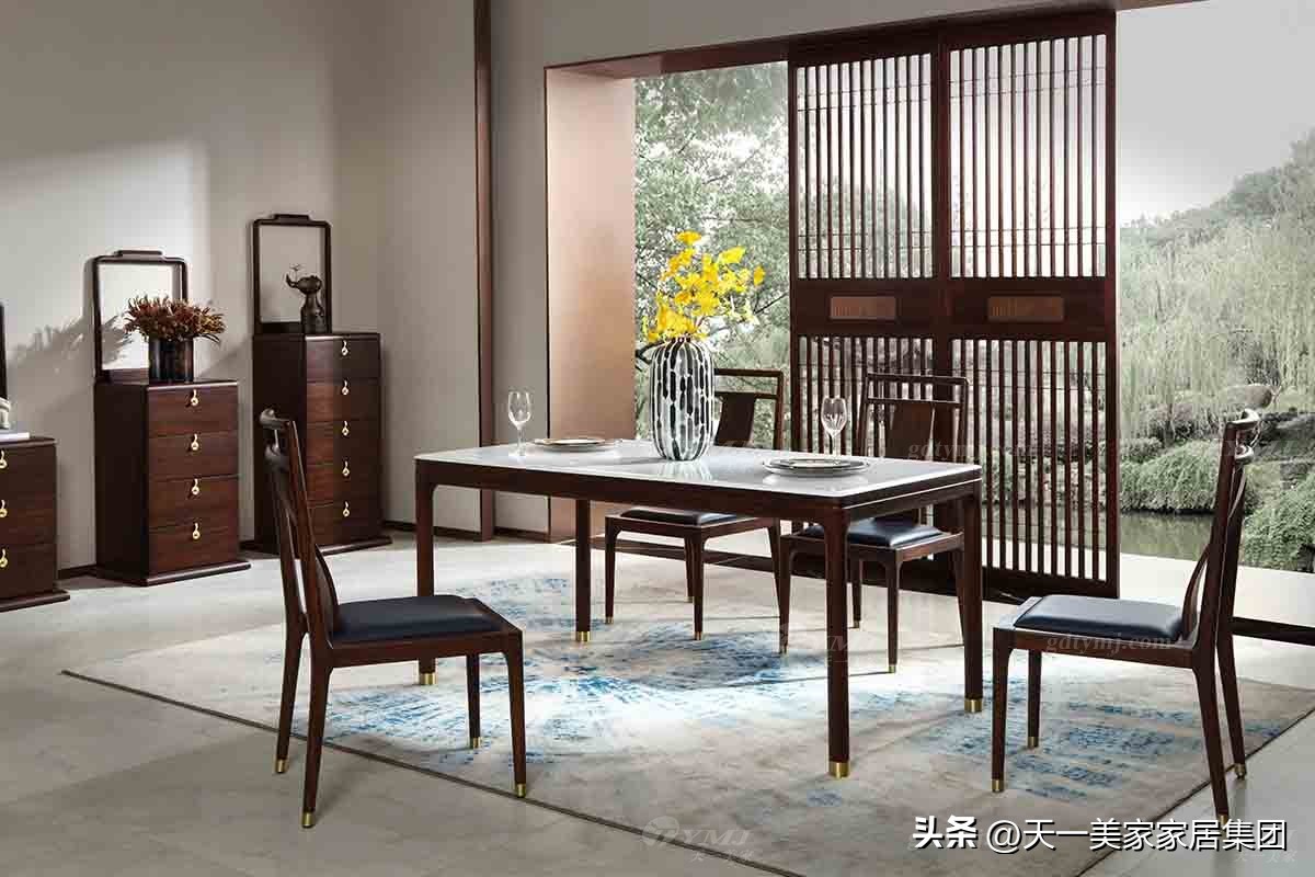 中式家具新中式餐桌,中式餐桌加现代风格家具