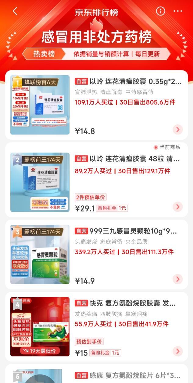 连花清瘟面前,美团和京东都认怂了