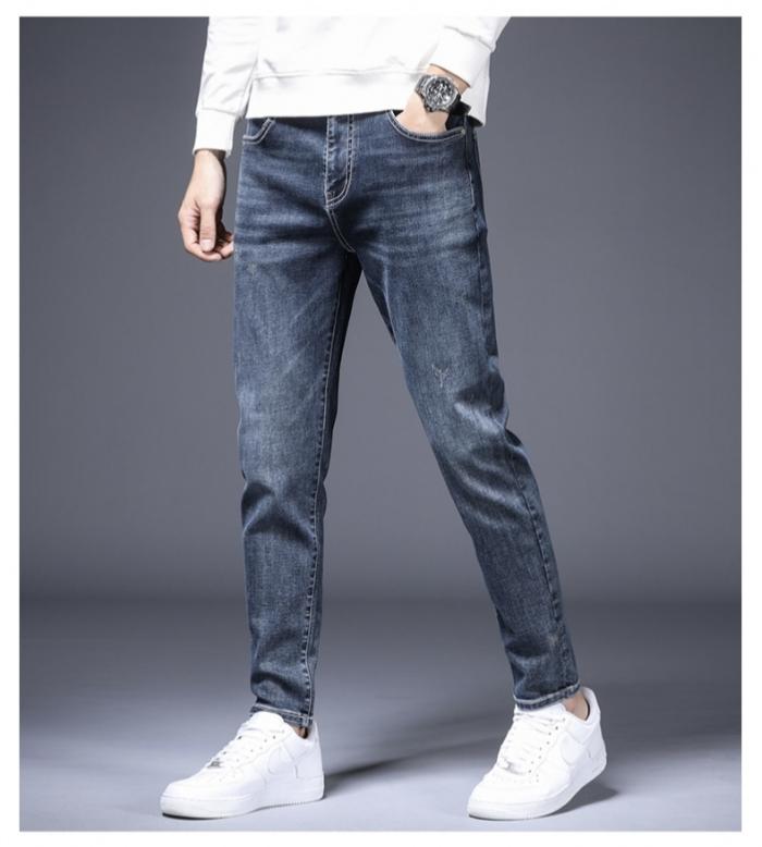 大牌男装简约百搭型男牛仔裤960,专柜正品百搭破洞型男牛仔裤618