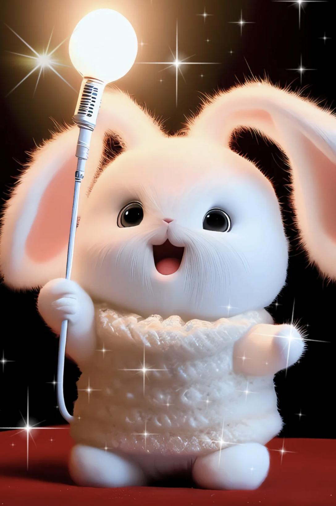 萌到爆可爱壁纸卡通兔,可爱的星空兔兔壁纸图片