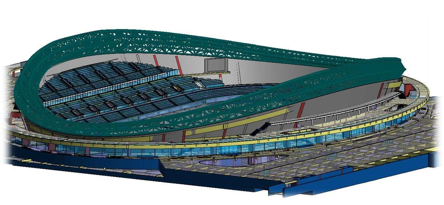 惊艳!3360块玻璃+160根S形钢龙骨编出的冰丝带
