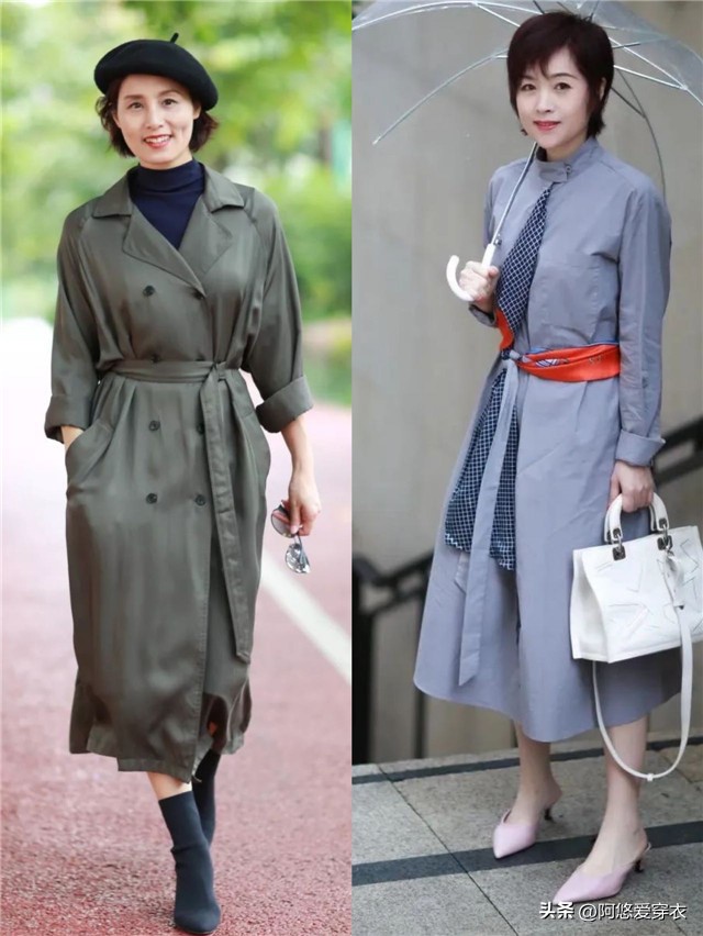 中年女人风衣穿搭,这才是真正的女人穿搭