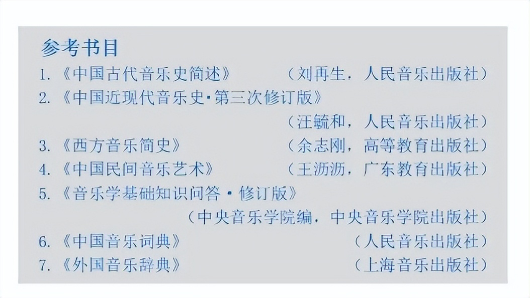 十一大音乐学院各专业参考书目汇总（22年资料）