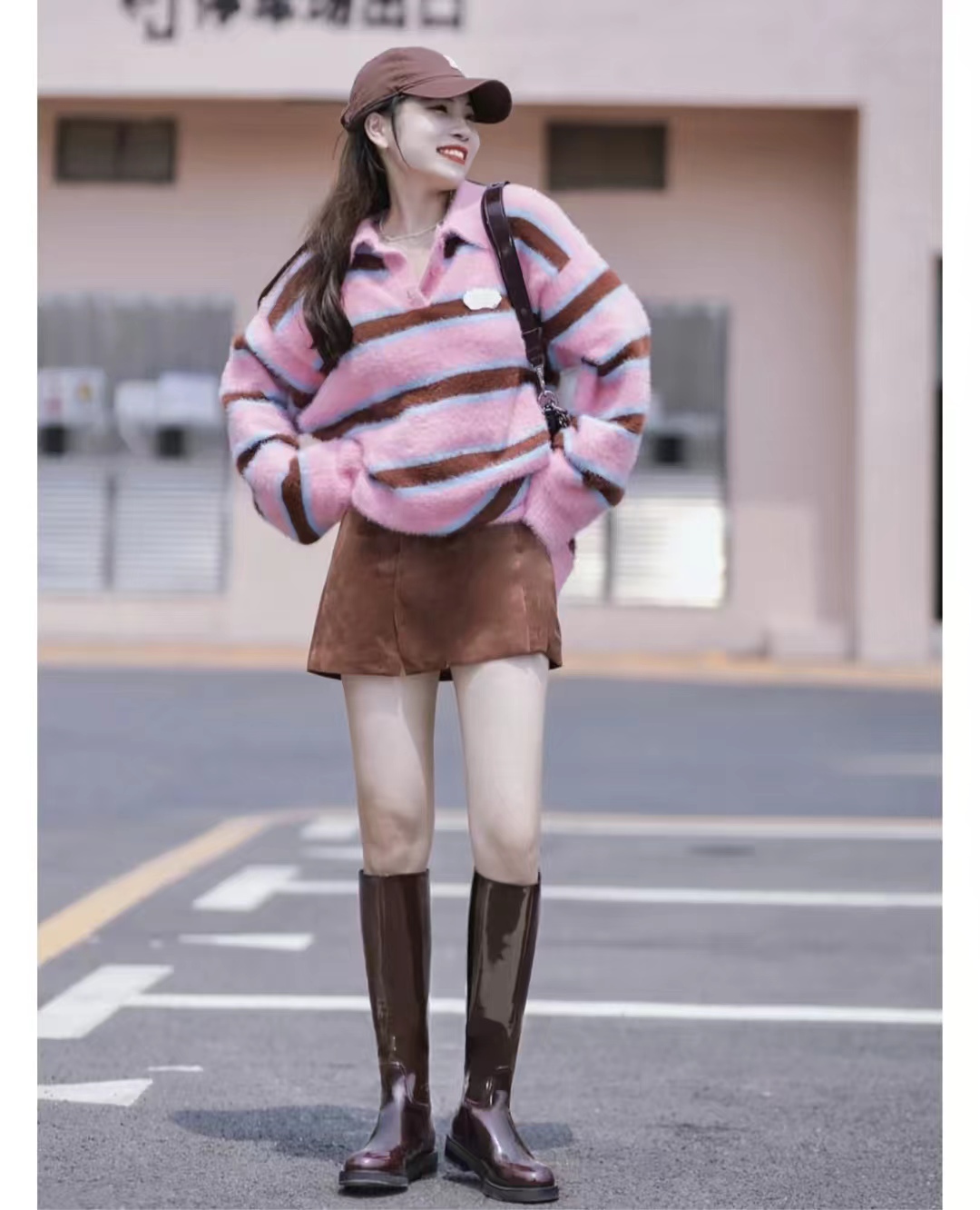 这45套棕色长筒靴穿搭太高级了，显高显瘦显腿长