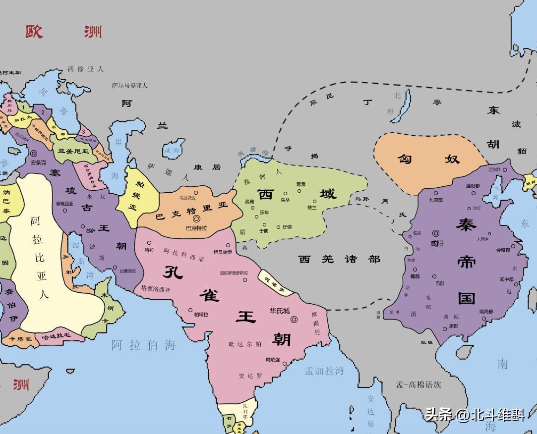 从秦朝到南北朝的世界格局演变：中国在西汉中期成功登顶世界第一