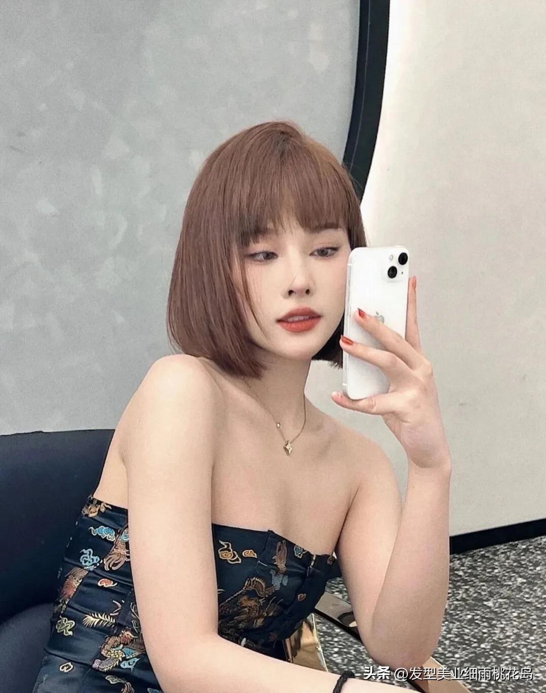 女生一刀切短发怎么吹,高级层次感短发