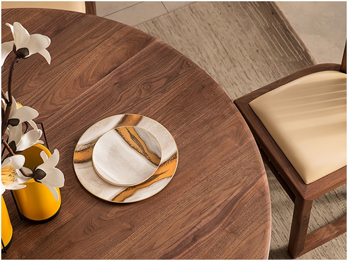 实木餐桌椅原木风,新中式实木餐桌椅