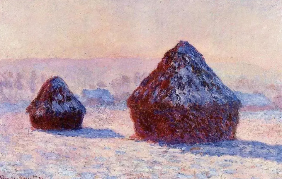 莫奈干草堆系列夏末清晨作品赏析,莫奈的干草堆和日出印象哪个更好