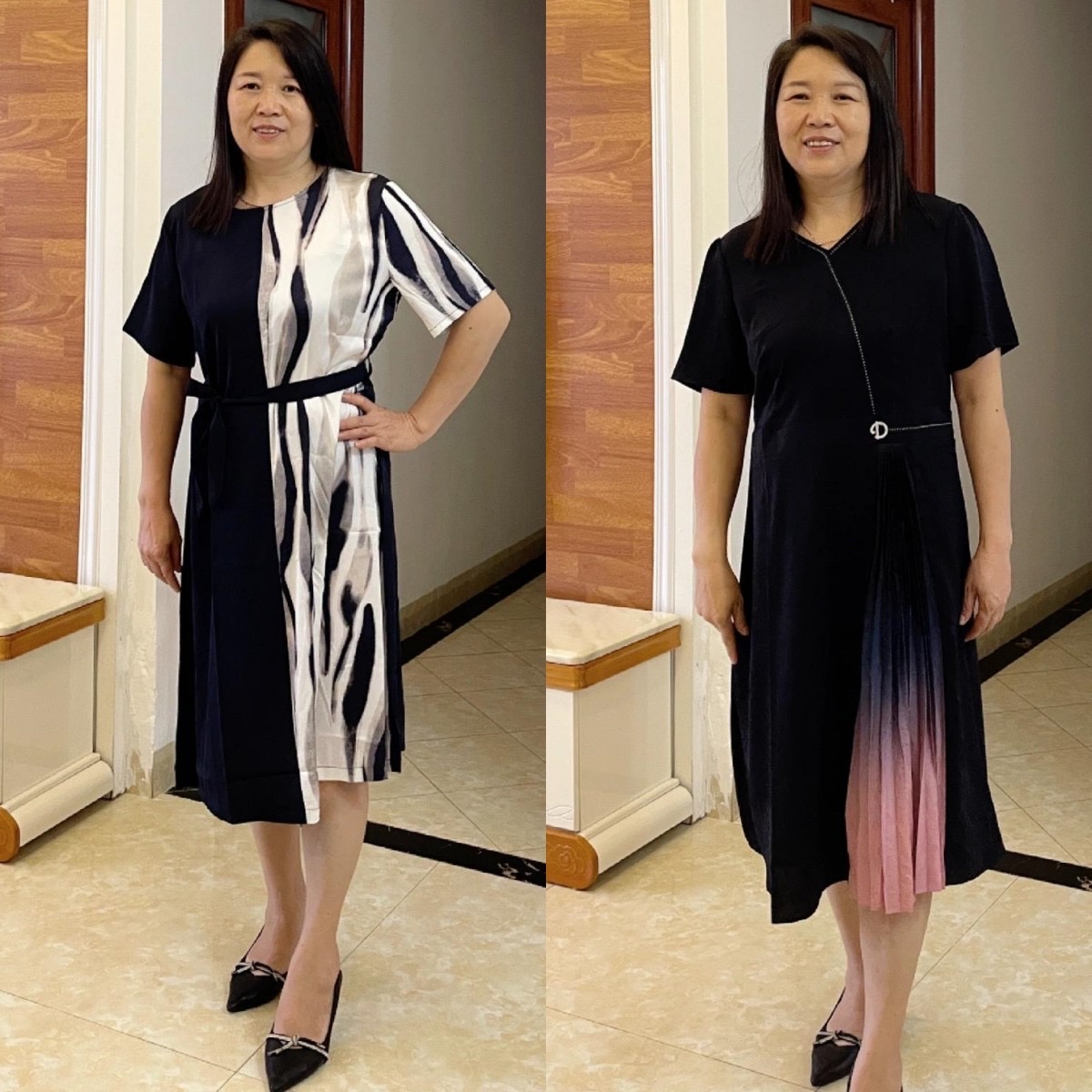 小香风连衣裙裙子可以配小白鞋吗,连衣裙下边穿牛仔裤