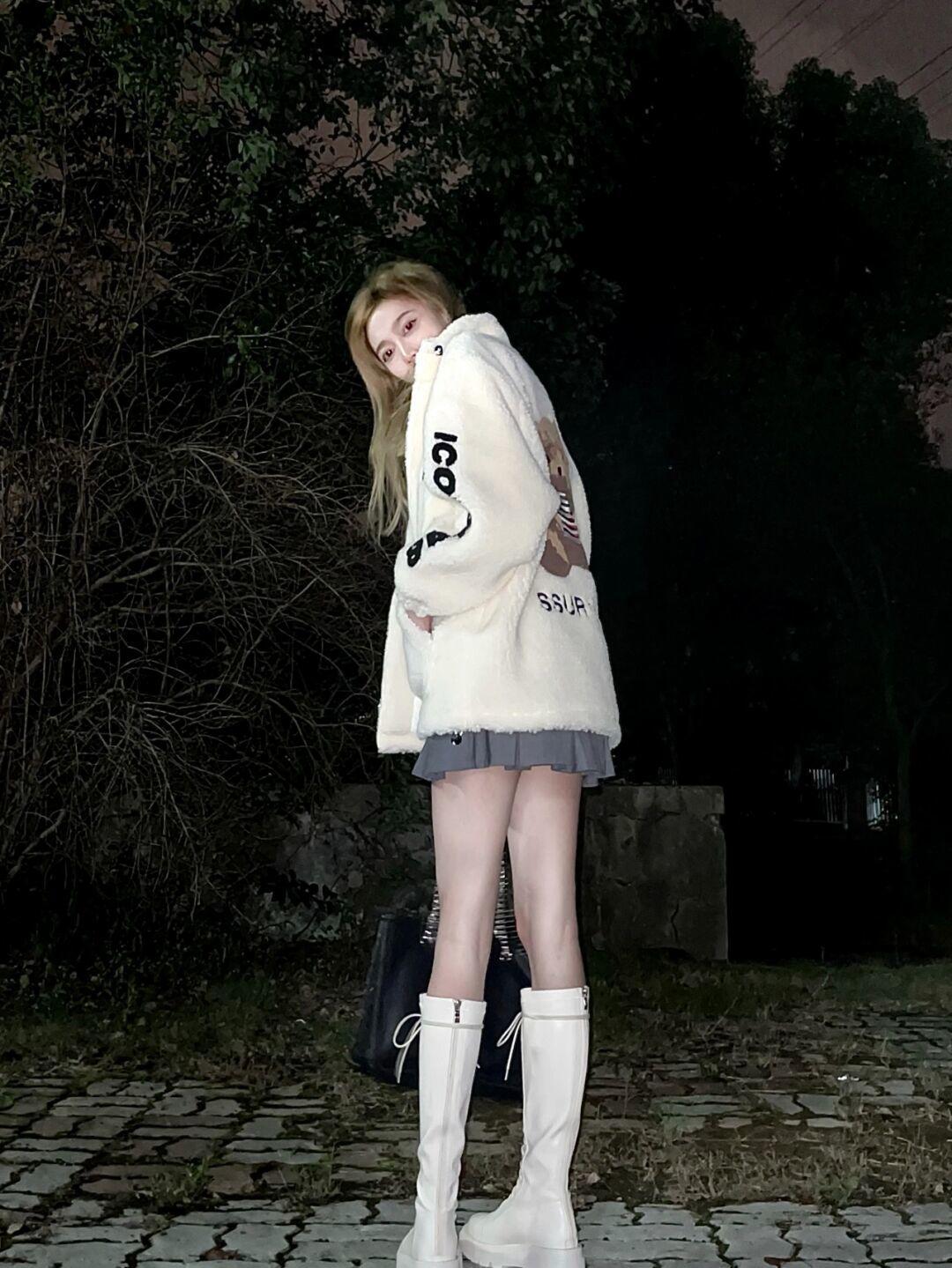 秋冬季高级感羊羔绒外套慵懒风,软糯糯羊羔绒外套