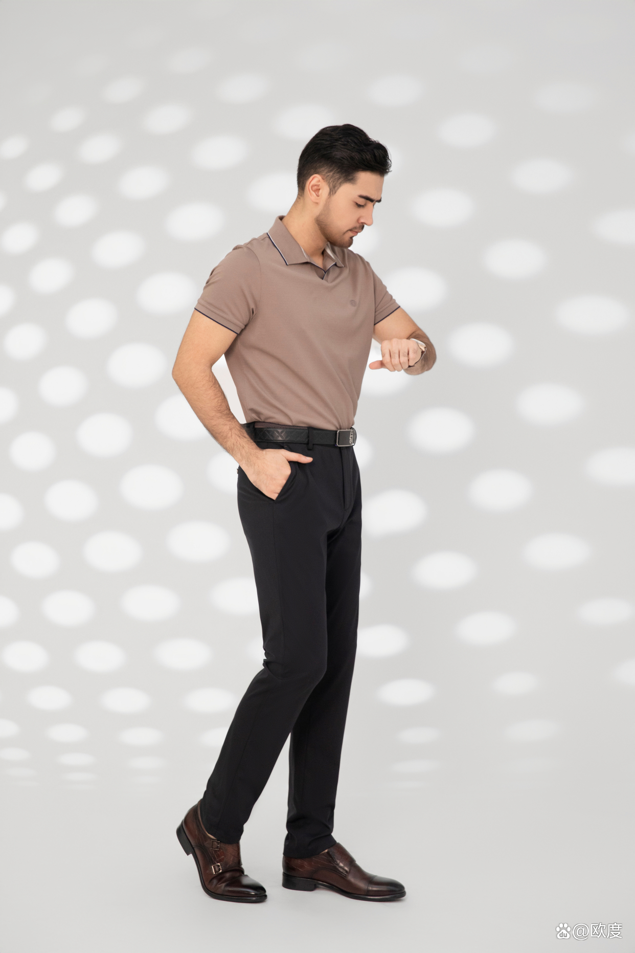 秋冬款商务polo,气质男士夏季修身polo衫