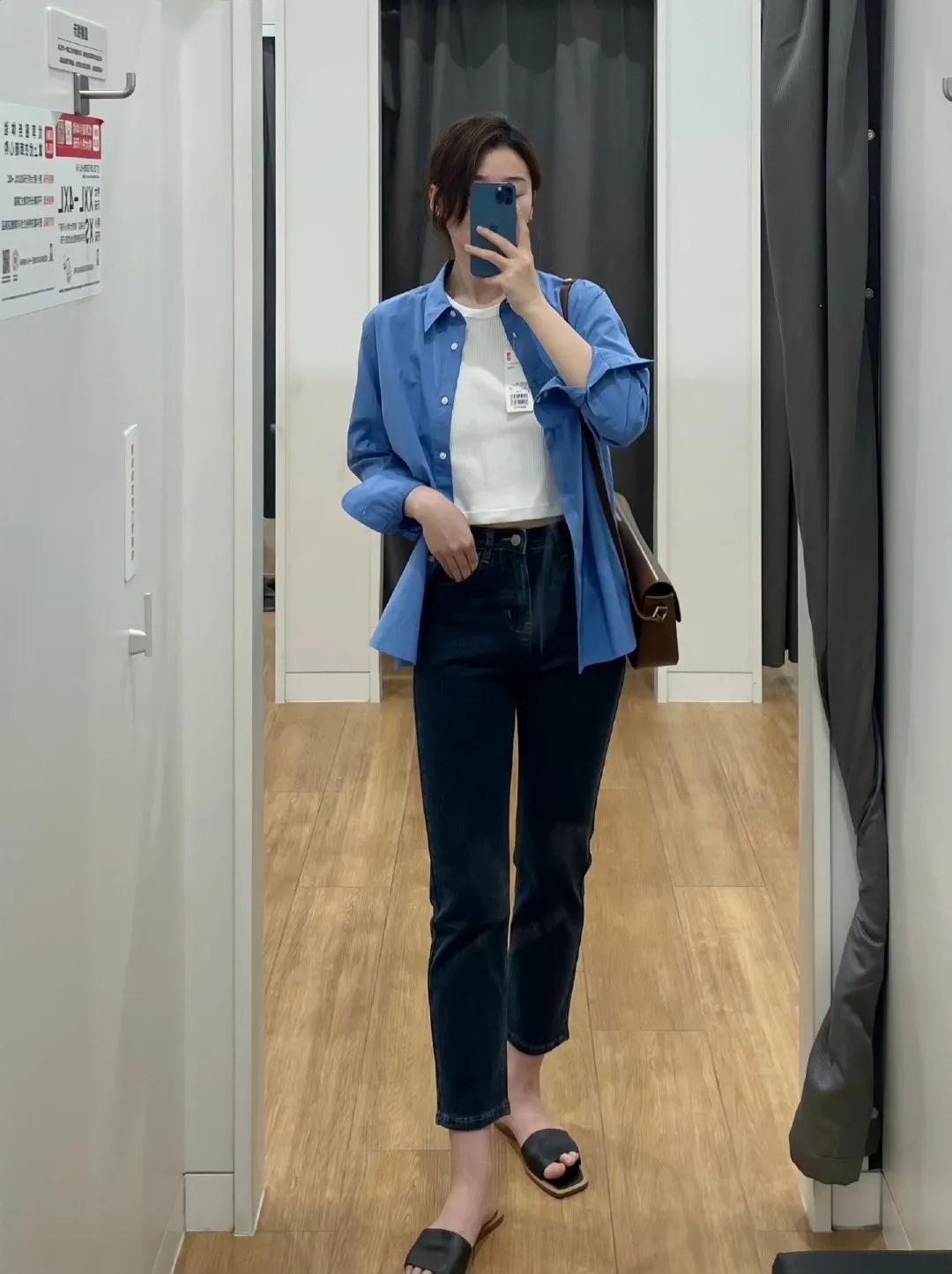 三合一打底裤穿搭,166微喇牛仔裤穿搭