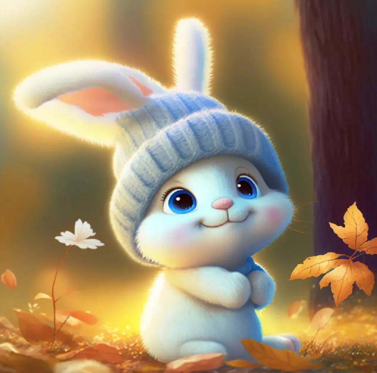 兔兔美美的照片,甜美可爱兔美美