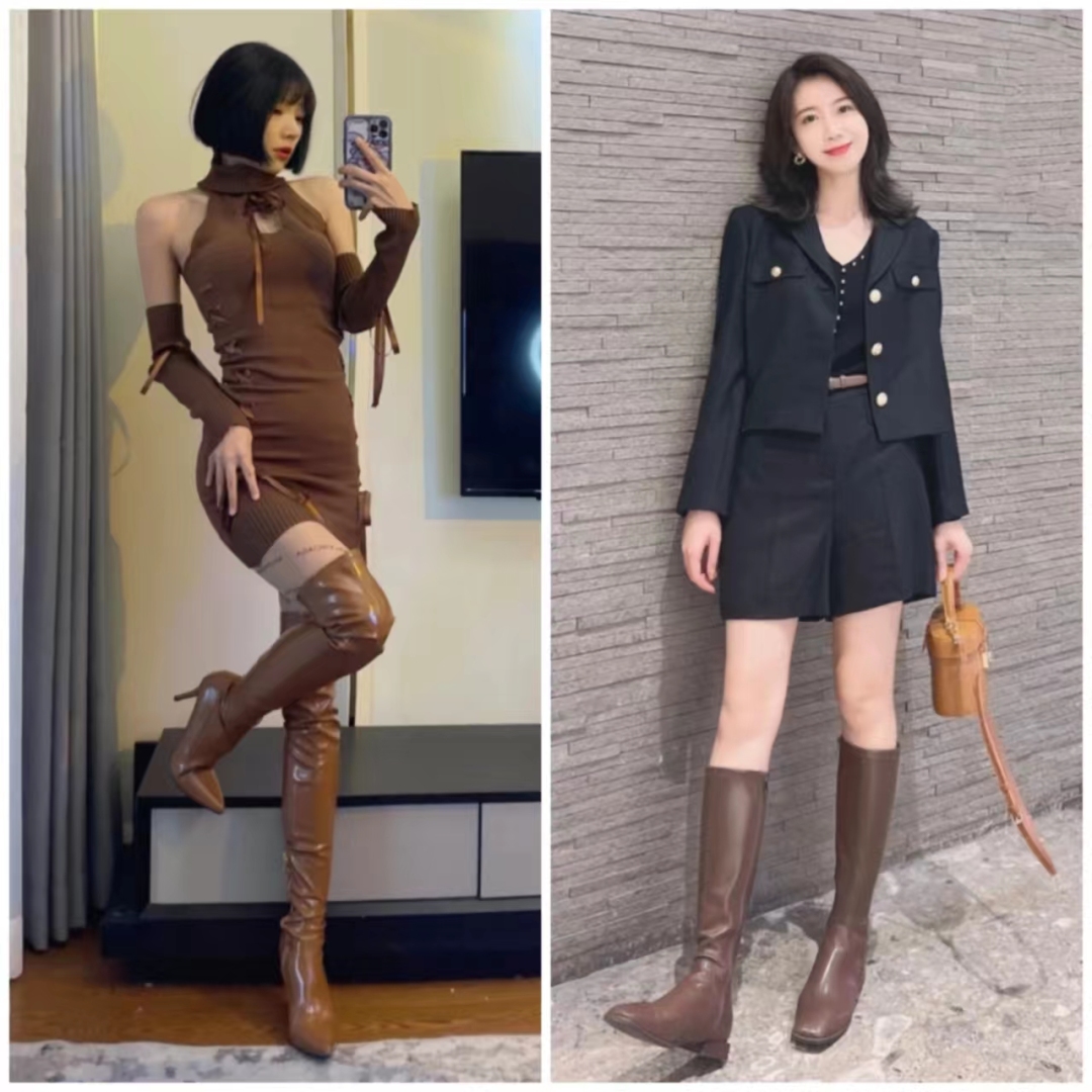 显瘦百搭又好看长筒宽靴,长筒高筒靴显瘦质感好显高