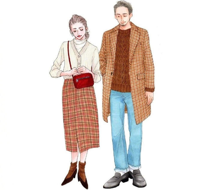 情侣装手绘款式图,好看简单的情侣装