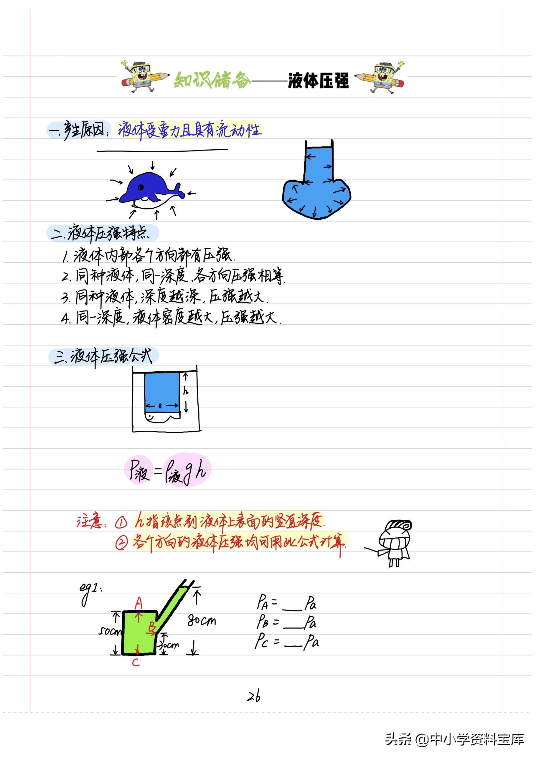 八年级上册物理笔记大全,八年级下册物理学霸笔记手写版