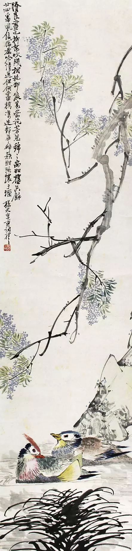 看吴昌硕画菊似乎感觉到秋风,王礼的国画作品欣赏