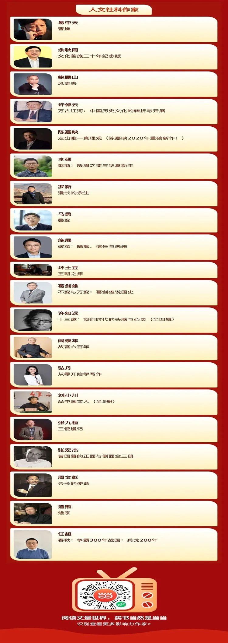 第六届当当影响力作家评选,当当第七届作家影响力评选