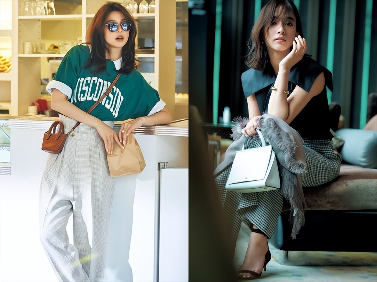 夏天穿格纹太气质了时髦又好看,格纹流行元素