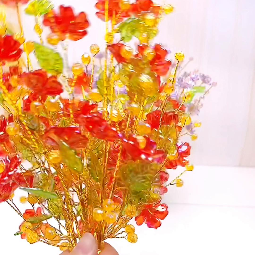 水晶玫瑰花教程视频,水晶玫瑰花教程单支