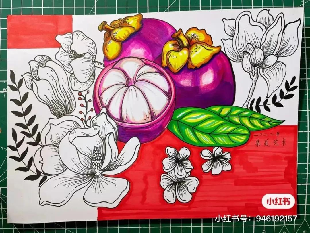 彩铅画出马克笔的效果,彩铅马克笔混合画