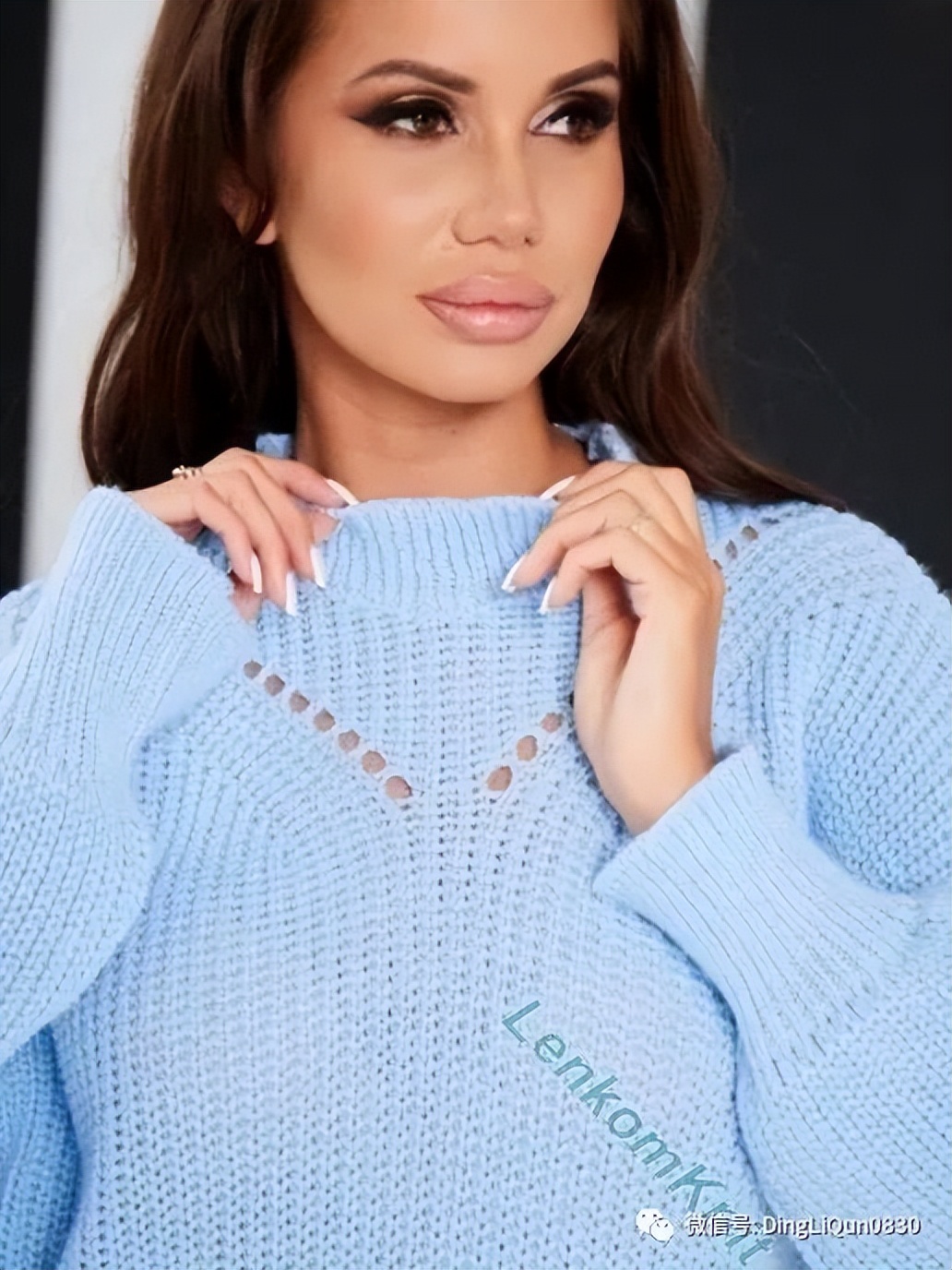 蓝色针织衫图解,有图解的套头针织衫