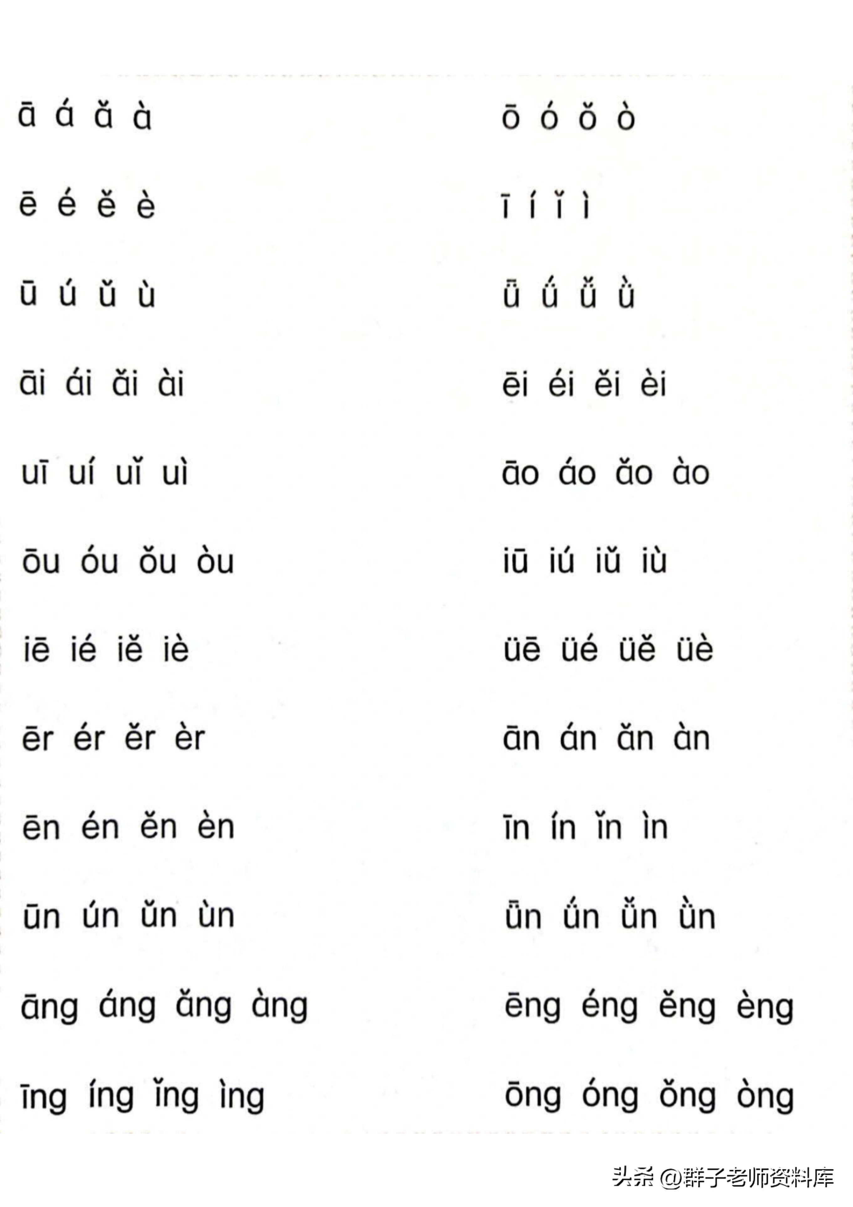 单韵母前鼻韵母后鼻韵母怎么读,声母单韵母复韵母前鼻韵母后鼻音