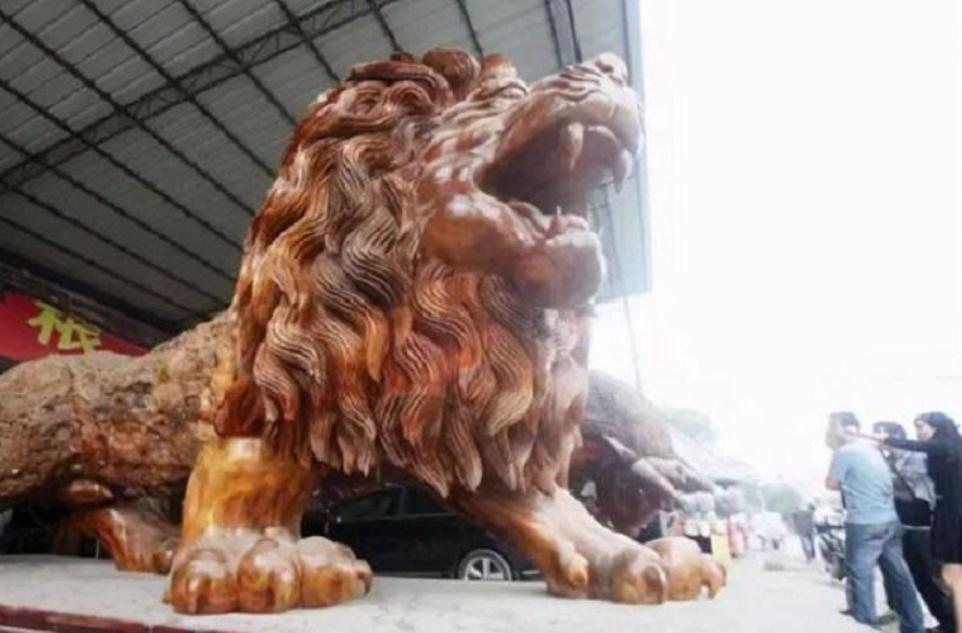 广西男子造出15米根雕雄狮,富商出价300万被拒,如今烂在手里