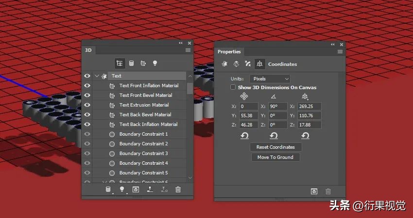 ps怎么做立体空心圆柱效果,ps文字贴合在圆柱上面
