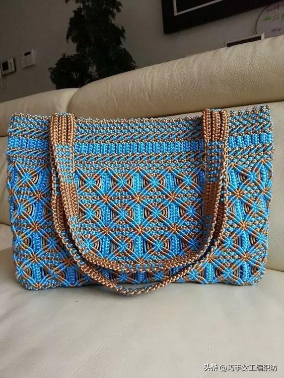 简单绳子编包包不用钩针,棉线绳编包包教程全过程