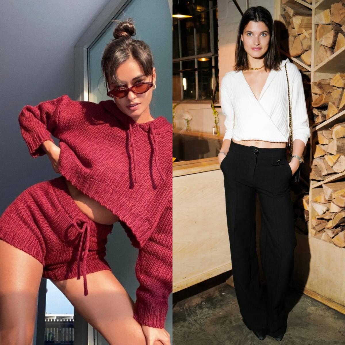 若你身高不够一米六，建议毛衣选择短的，秋冬穿短毛衣显高还时髦