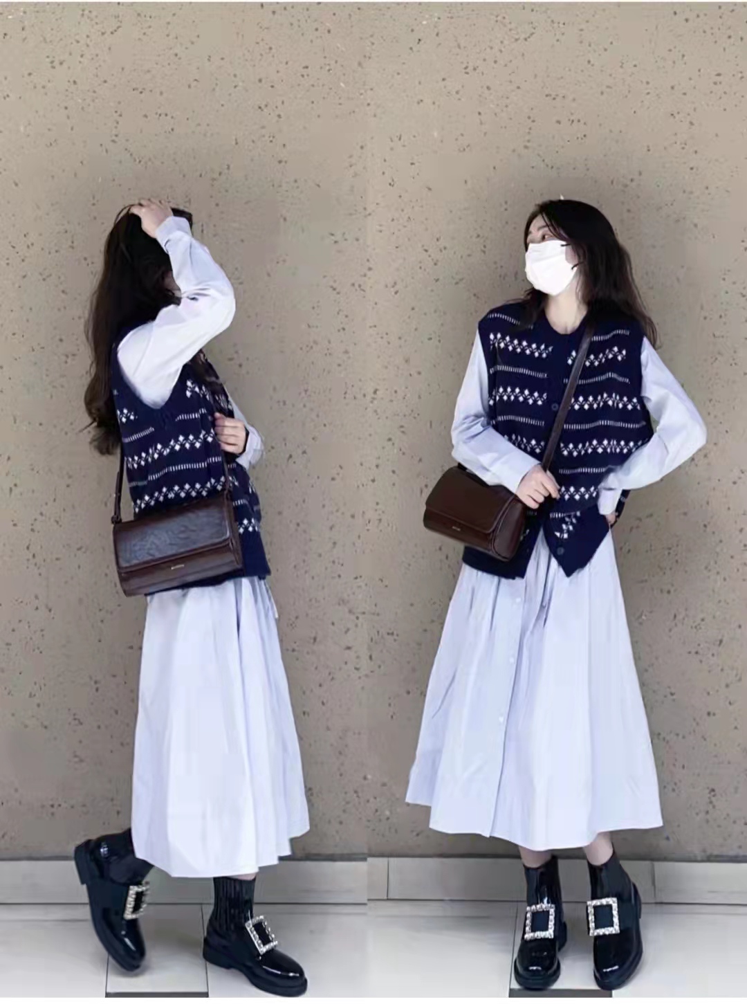 手工女款针织短款马甲,短款针织马甲搭配什么