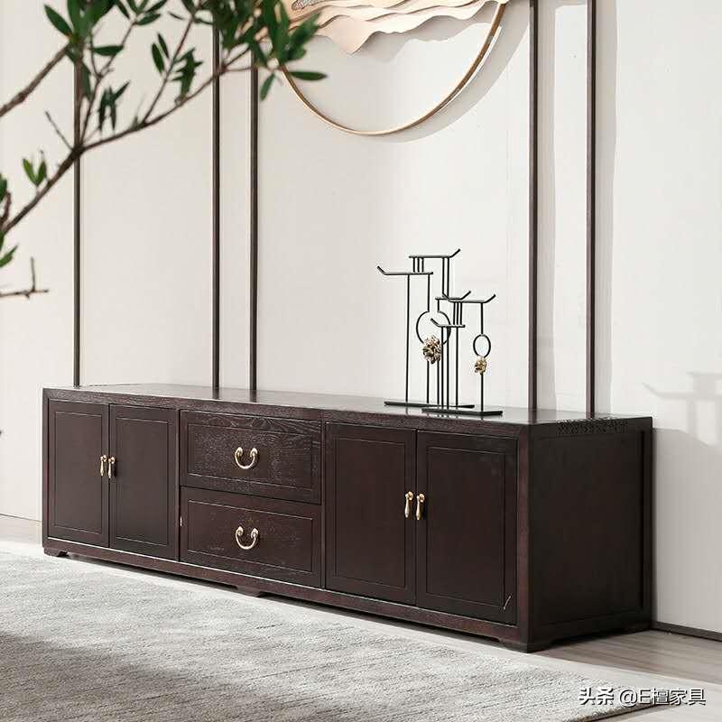 新中式电视柜两边放什么最好,新中式电视柜款式效果图