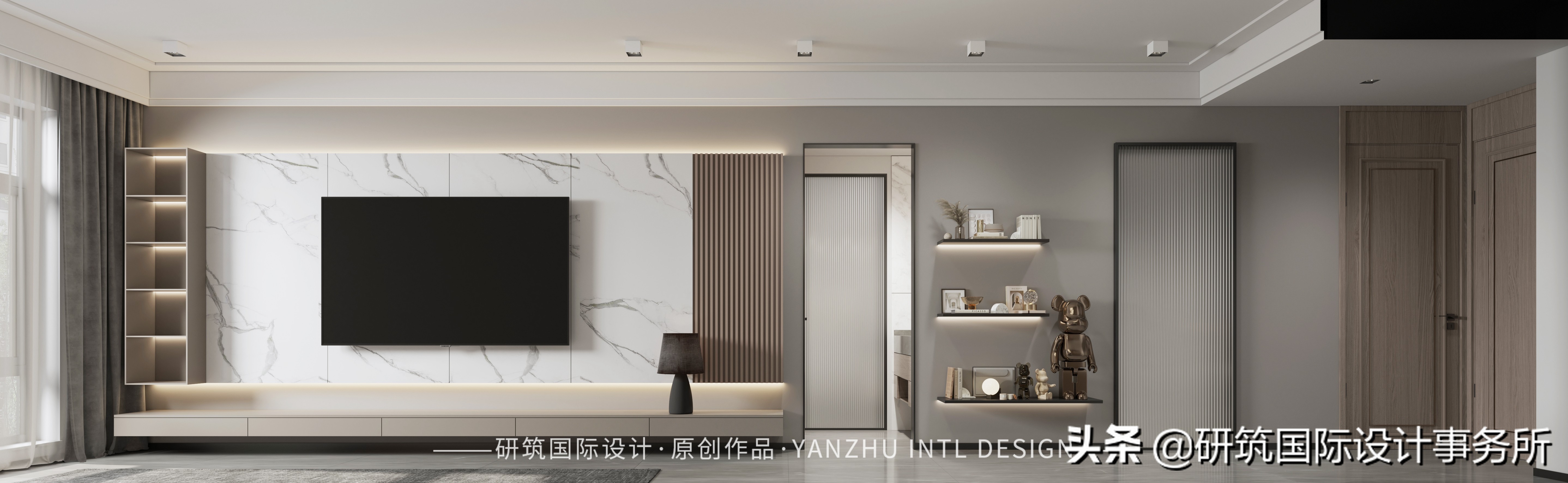 89㎡现代轻奢｜灰调木色简单大方增加空间层次感