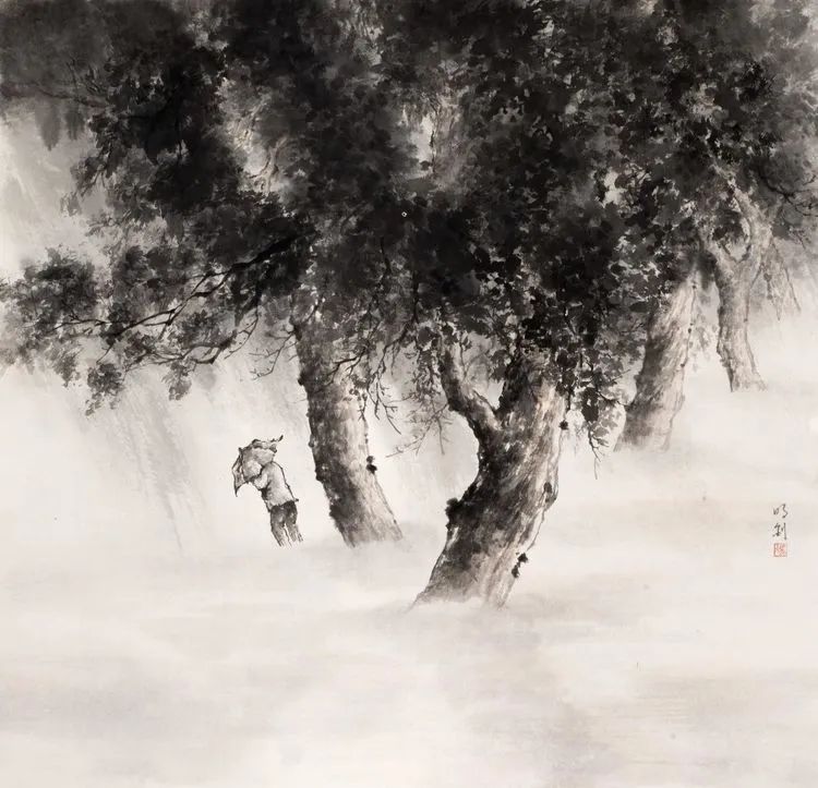 仁山智水山水画,仁山智水书法作品