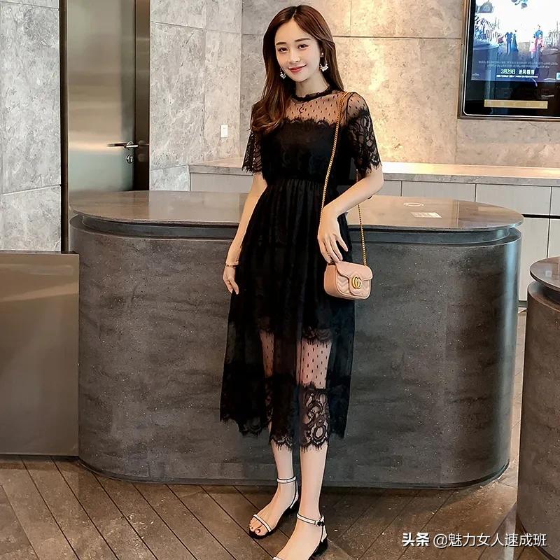 矮个子微胖连衣裙遮肚带口袋,微胖妹妹连衣裙显瘦遮肚子中长款