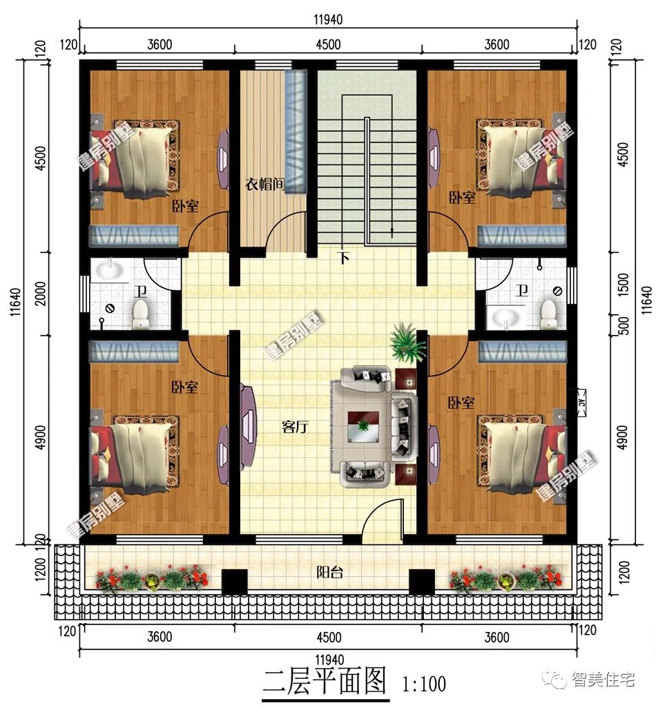 农村两层半小别墅加厨房效果图,主房无厨房