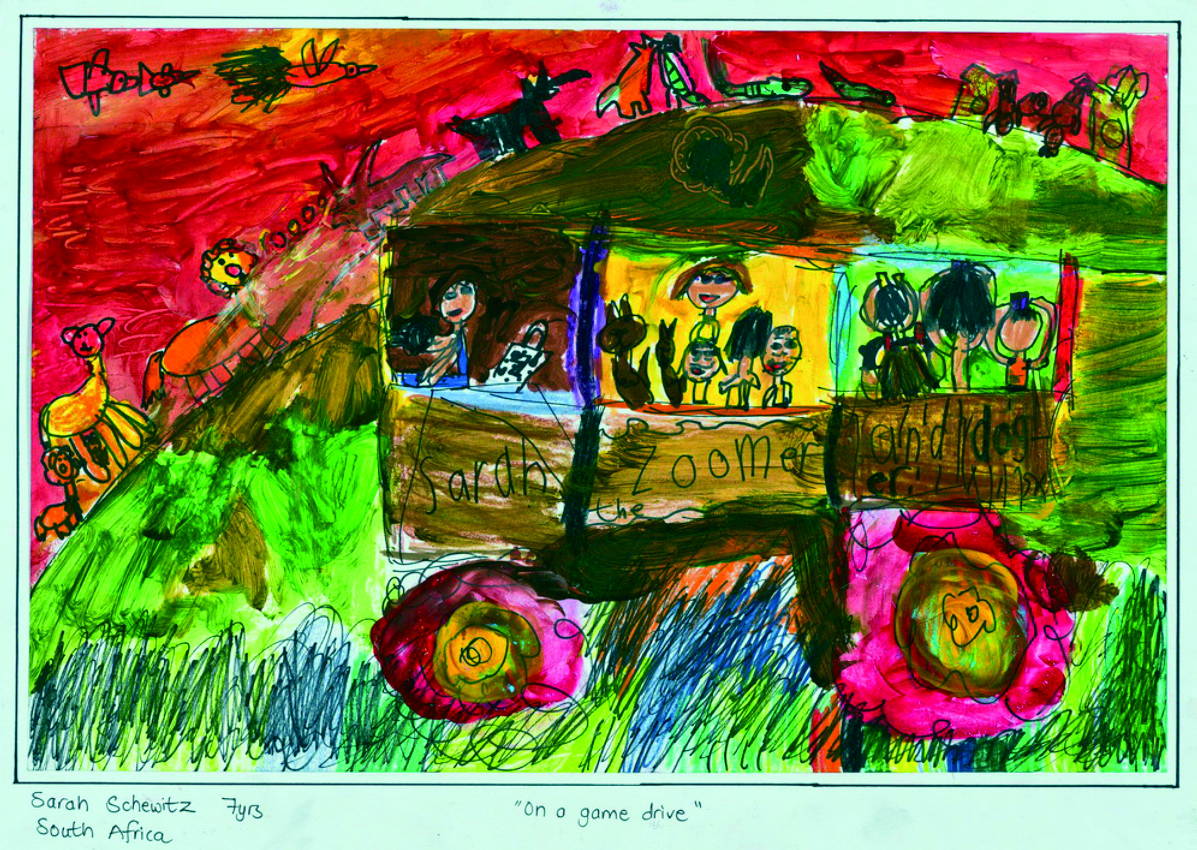 简单漂亮的儿童画作品欣赏,童心世界主题绘画作品