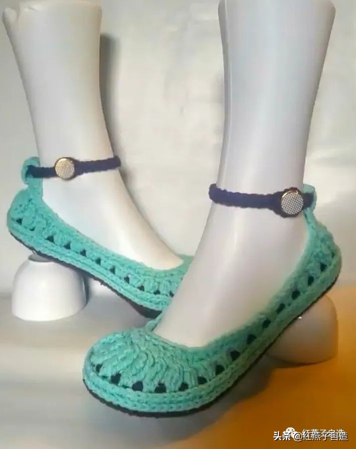 编夏天凉鞋,夏天冰丝线凉鞋镂空钩编教程