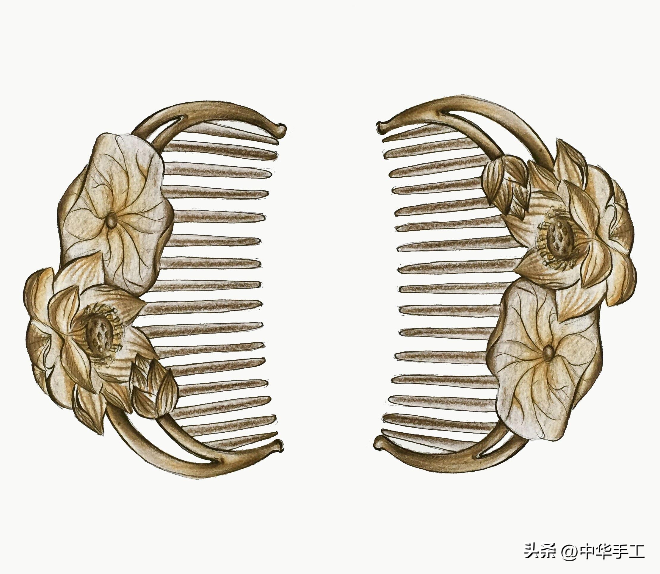 木梳简单设计图,手工木梳设计