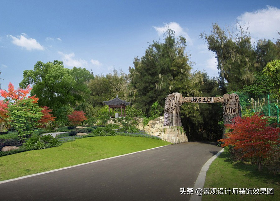 文化景区大门创意简单设计,小区景观大门口设计效果图