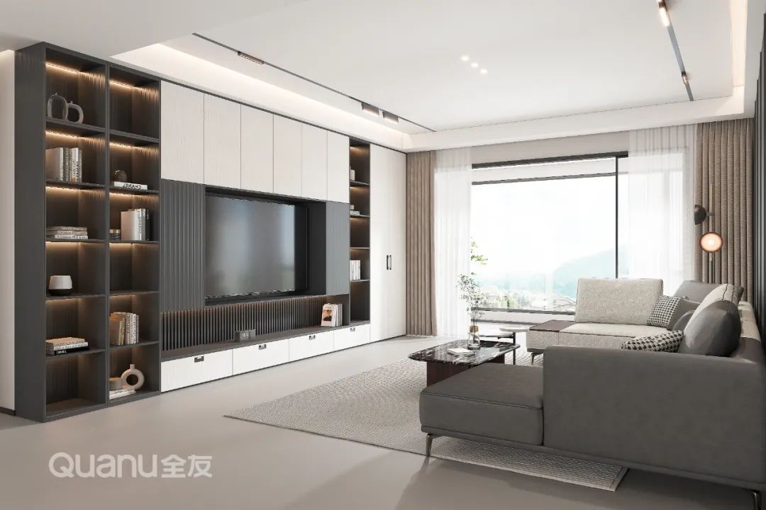30款简约但不简单的电视柜设计,电视柜最新款极简风格装修效果图
